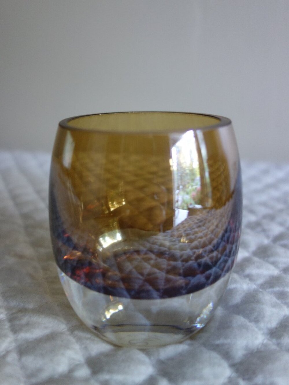 MIKASA Home Accents Hand Blown Glass Amber Candle Votive